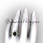 Unique 14kt yellow gold diamond engagement ring, Black Diamond VD10015