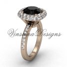 Unique 14kt rose gold diamond engagement ring, Black Diamond VD10015