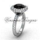 Unique 14kt white gold diamond engagement ring, Black Diamond VD10015