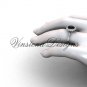 Unique 14kt white gold diamond engagement ring, Black Diamond VD10015