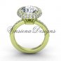 Unique 14kt yellow gold diamond engagement ring VD10015