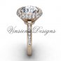 Unique 14kt rose gold diamond engagement ring VD10015