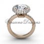 Unique 14kt rose gold diamond engagement ring VD10015