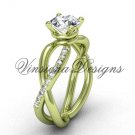 14kt yellow gold diamond engagement ring,"Forever One" Moissanite VD870