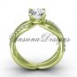 14kt yellow gold diamond engagement ring,"Forever One" Moissanite VD870
