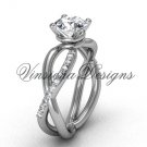 Platinum diamond engagement ring,"Forever One" Moissanite VD870