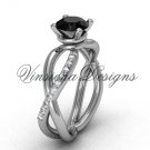 14kt white gold diamond engagement ring,Black Diamond VD870