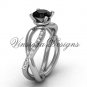 14kt white gold diamond engagement ring,Black Diamond VD870