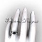 14kt white gold diamond engagement ring,Black Diamond VD870