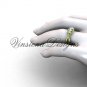 Unique 14kt yellow gold Three stone engagement ring,"Forever One" Moissanite VD8156