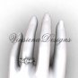 14k white gold Three stone engagement ring,"Forever One" Moissanite VD8156
