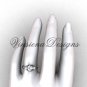 14k white gold Three stone engagement ring,"Forever One" Moissanite VD8220
