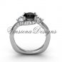 14kt white gold unique diamond  engagement ring,Black Diamond VD8225