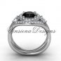 Platinum unique diamond engagement ring,Black Diamond VD8245