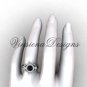 14kt white gold unique diamond engagement ring,Black Diamond VD8245