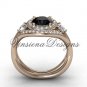 14kt rose gold unique diamond engagement ring,Black Diamond VD8245