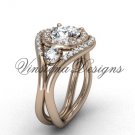 14kt rose gold unique diamond engagement ring, "Forever One" Moissanite VD8245 14kt rose gold unique diamond engagement ring, "Forever One" Moissanite VD8245