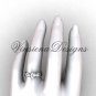 Unique Platinum Three stone engagement ring,"Forever One" Moissanite VD8405