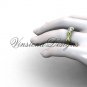 Unique 14kt yellow gold Three stone engagement ring, "Forever One" Moissanite VD8405