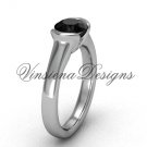 14kt white gold engagement ring,Black Diamond VD10016