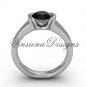 14kt white gold engagement ring,Black Diamond VD10016