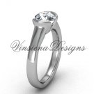 Platinum engagement ring, "Forever One" Moissanite VD10016