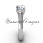 Platinum engagement ring, "Forever One" Moissanite VD10016