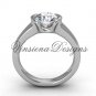 Platinum engagement ring, "Forever One" Moissanite VD10016
