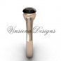 14kt rose gold engagement ring,Black Diamond VD10016