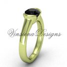 14kt yellow gold engagement ring,Black Diamond VD10016