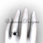 Platinum Three stone engagement ring, Black Diamond VD10017