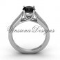 Platinum engagement ring,Black Diamond VD10018