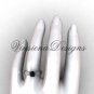 14kt white gold engagement ring,Black Diamond VD10018