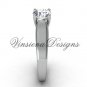 14kt white gold engagement ring,"Forever One" Moissanite VD10018