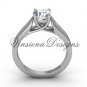 14kt white gold engagement ring,"Forever One" Moissanite VD10018