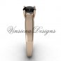 14kt rose gold engagement ring,Black Diamond VD10018