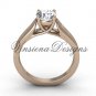14kt rose gold engagement ring,"Forever One" Moissanite VD10018