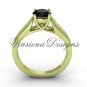 14kt yellow gold engagement ring,Black Diamond VD10018