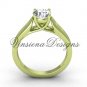14kt yellow gold engagement ring,"Forever One" Moissanite VD10018