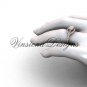 14kt rose gold diamond engagement ring, Princess cut "Forever One" Moissanite center stone VD10033