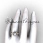 14kt rose gold diamond engagement ring, Princess cut "Forever One" Moissanite center stone VD10033