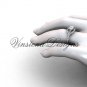 Platinum diamond engagement ring, Princess cut "Forever One" Moissanite center stone VD10033