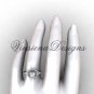 Platinum diamond engagement ring, Princess cut "Forever One" Moissanite center stone VD10033