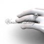 14kt white gold diamond engagement ring, Princess cut "Forever One" Moissanite center stone VD10033