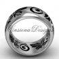 Platinum floral engagement ring,wedding band VD10034G