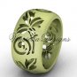 14kt yellow gold floral matte finish engagement ring,wedding band VD10034G