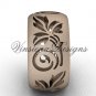 14kt rose gold floral matte finish engagement ring,wedding band VD10034G