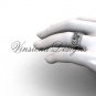 14kt white gold floral matte finish engagement ring,wedding band VD10034G