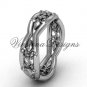Platinum Fleur de Lis wedding band VD10032