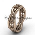 14kt rose gold Fleur de Lis wedding band VD10032